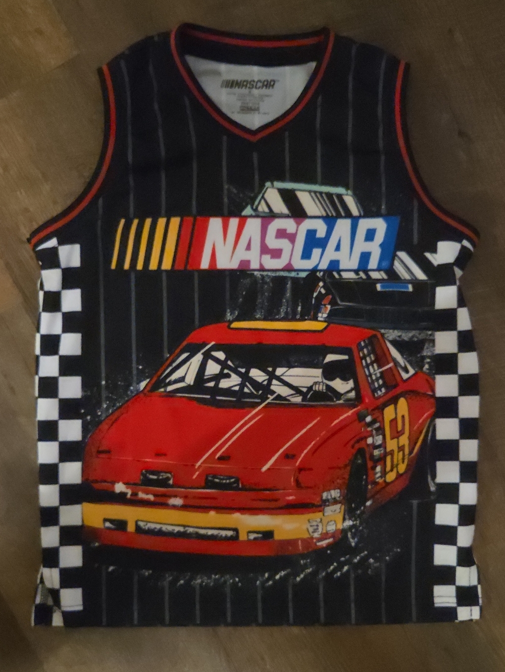 Nascar Boys' Black Tank Top with Red Racecar Graphic